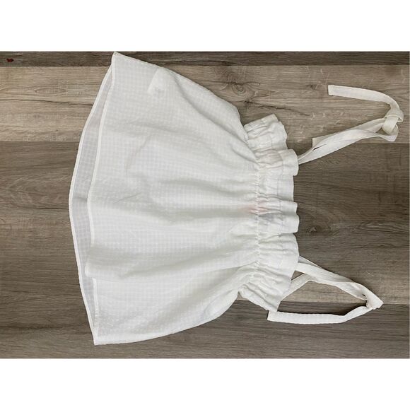 H&M White Seersucker Top, Strappy Shirt, Size Small - Picture 8 of 11